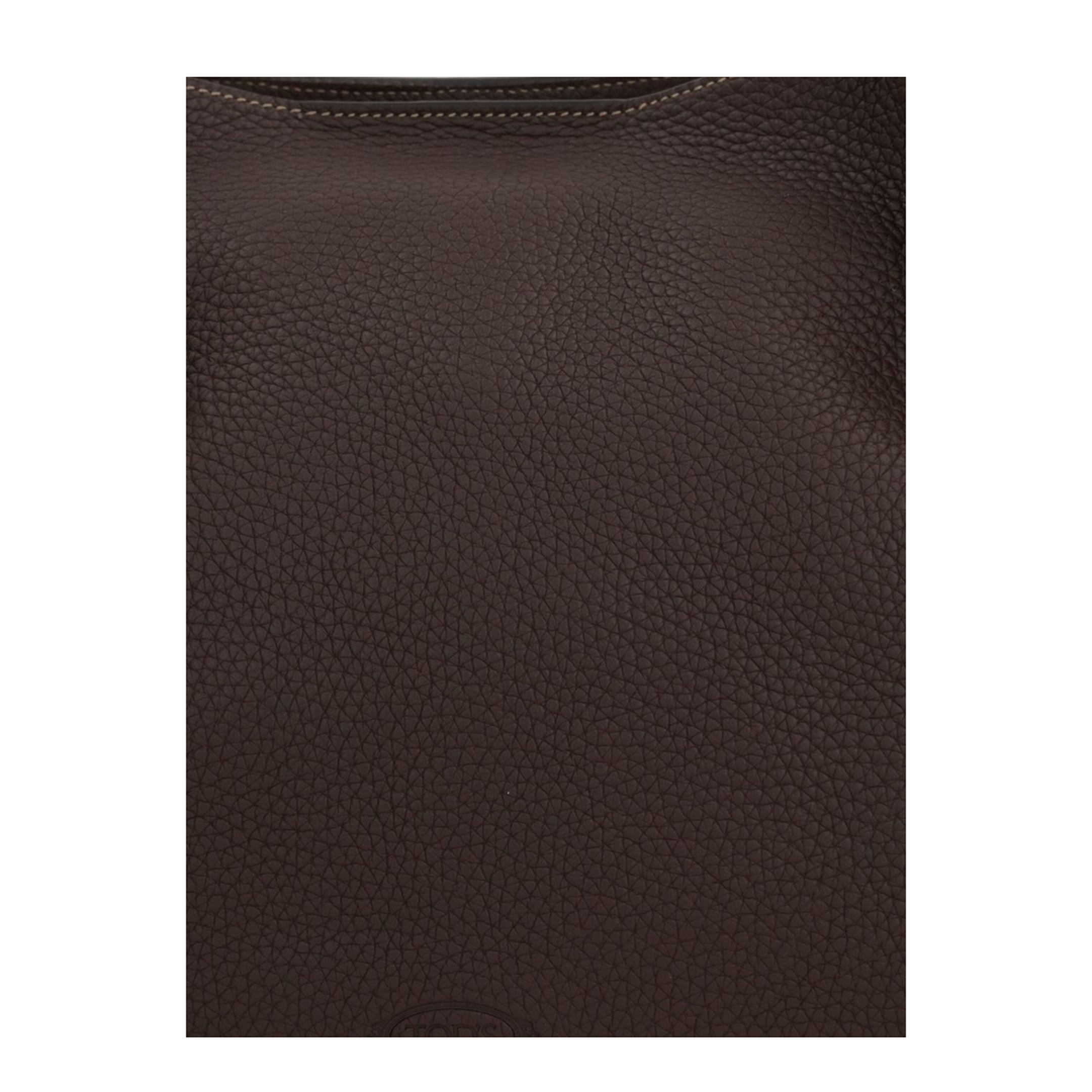 Chocolate Brown Leather Drawstring Closure Bag - Image 2