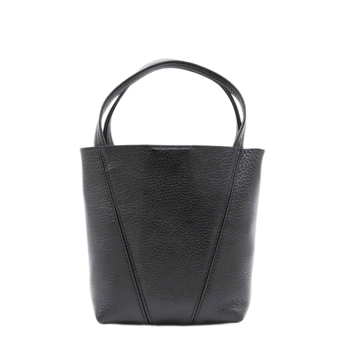 Spin Small Grained Cowhide Tote - Black - Image 5