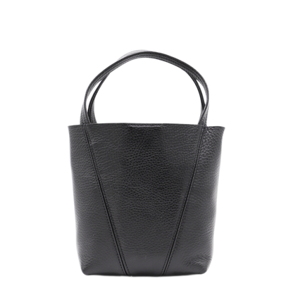 Spin Small Grained Cowhide Tote - Black - Image 5