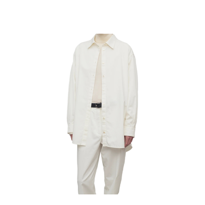Luka Shirt White in Cotton and Cashmere - Image 3
