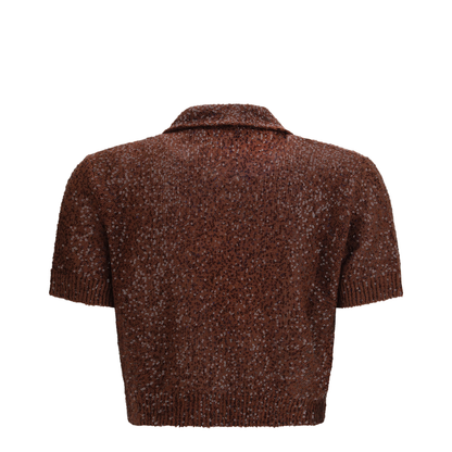 Linen Cashmere Silk Top with Sequins - Image 2