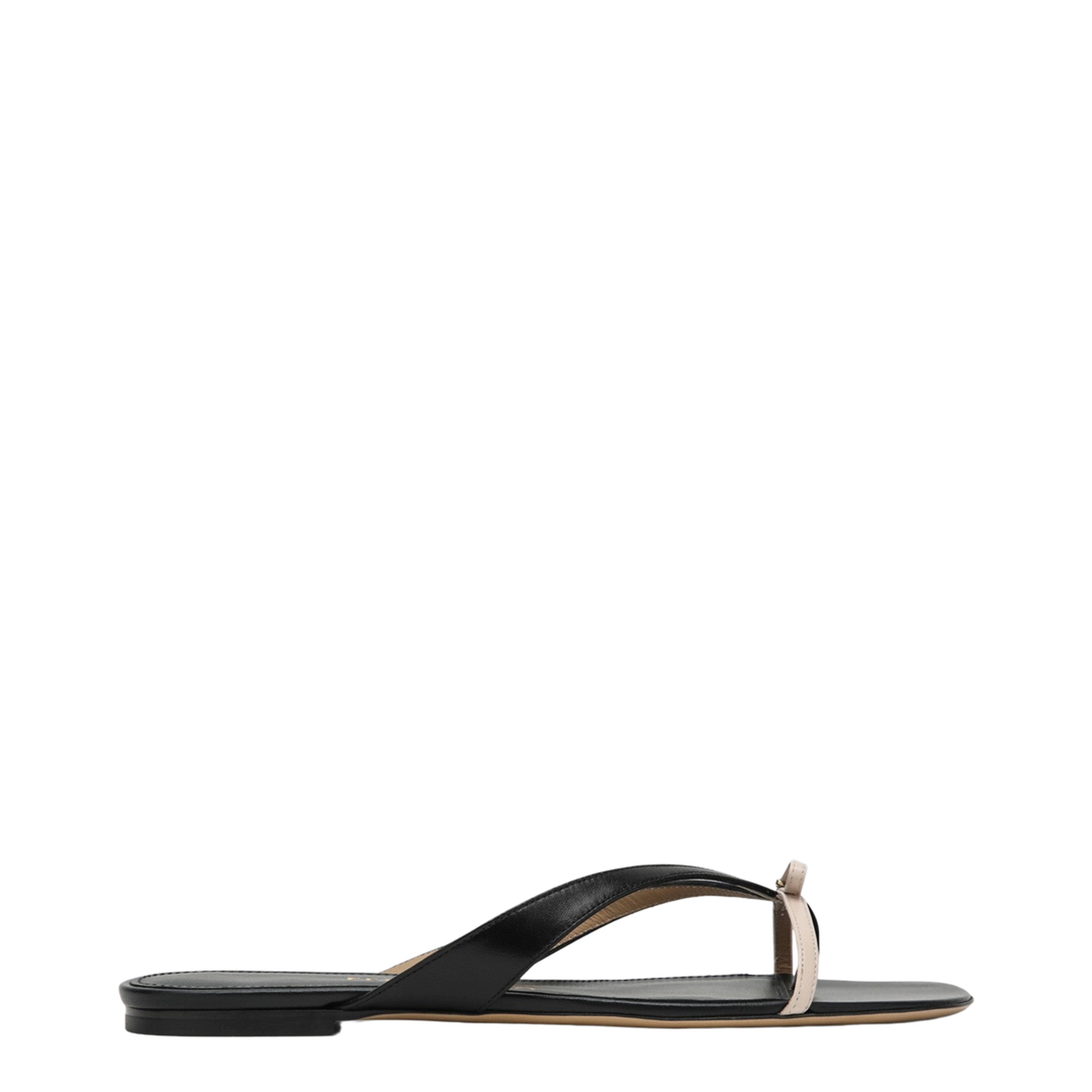 Mini Bow Flip-Flop Black and Powdery - Image 1