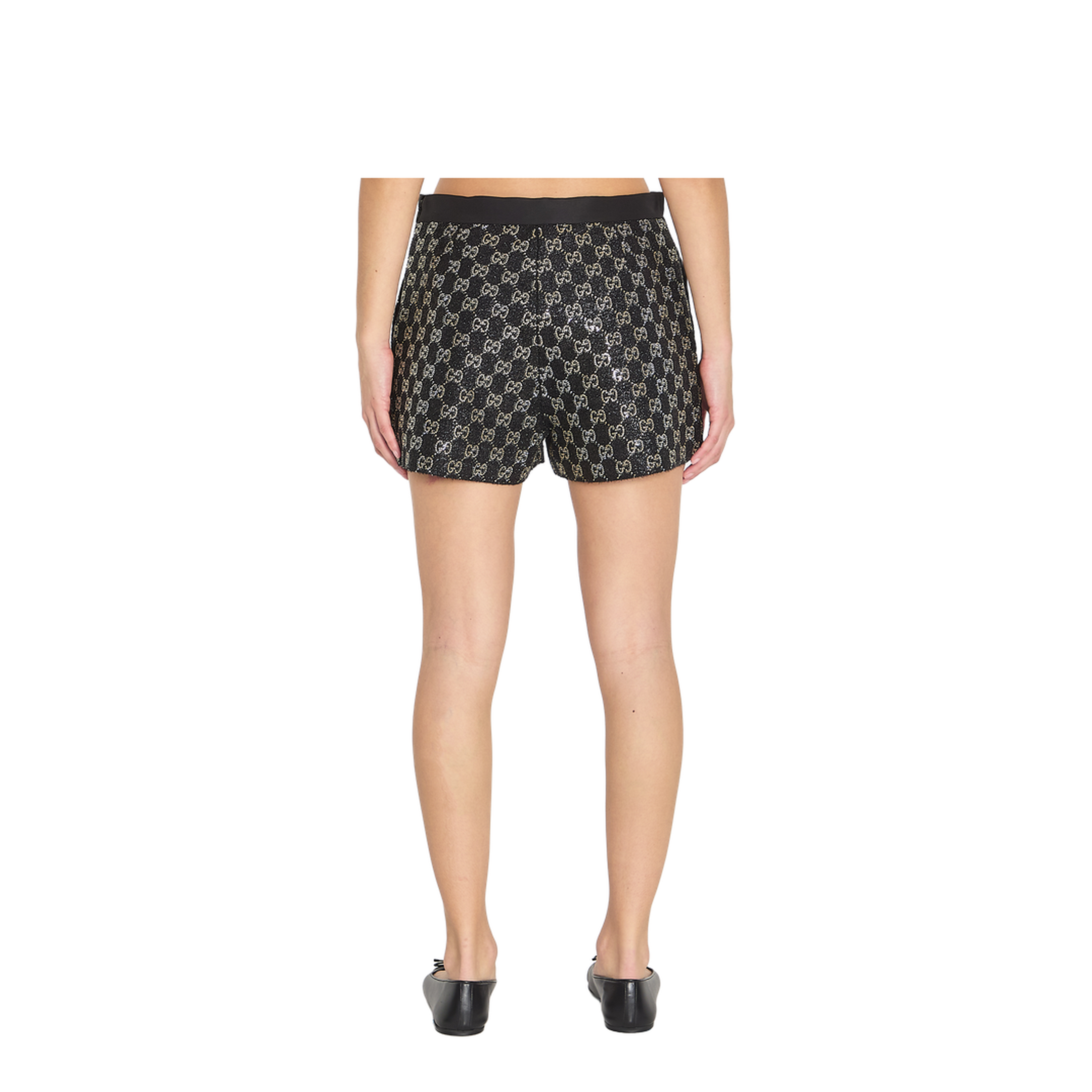 Embroidered Wool Tweed Lamé Shorts - Image 4