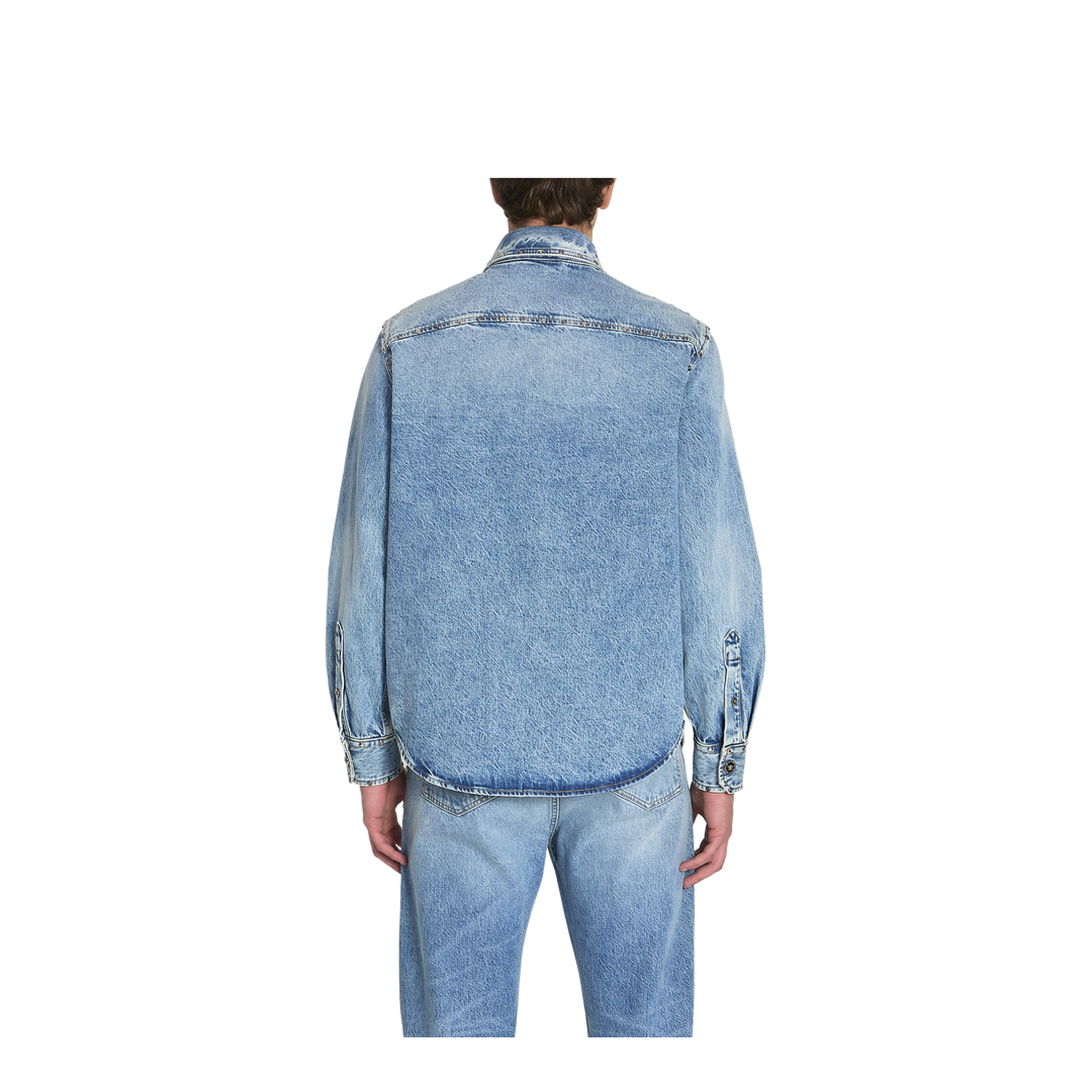 Shirt Denim Stop Denim and Studs Stone Wash Light Blue - Image 4