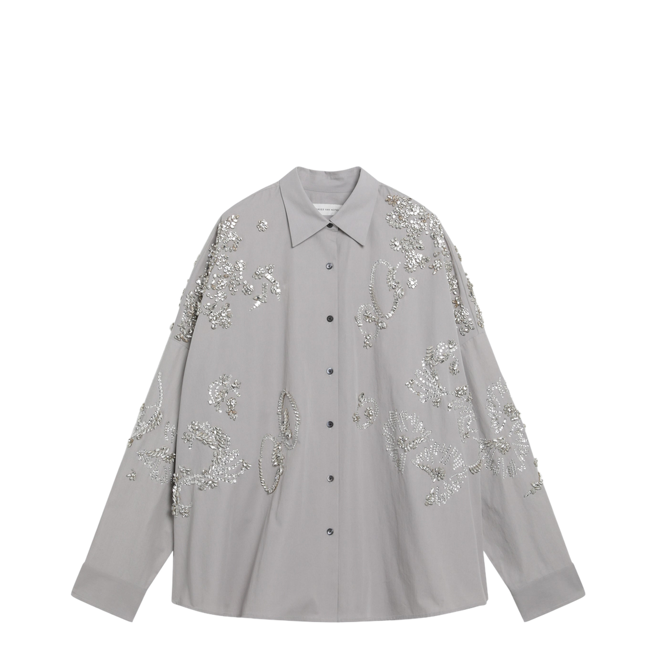 Grey Shirt With Sequin Embroidery - Image 1