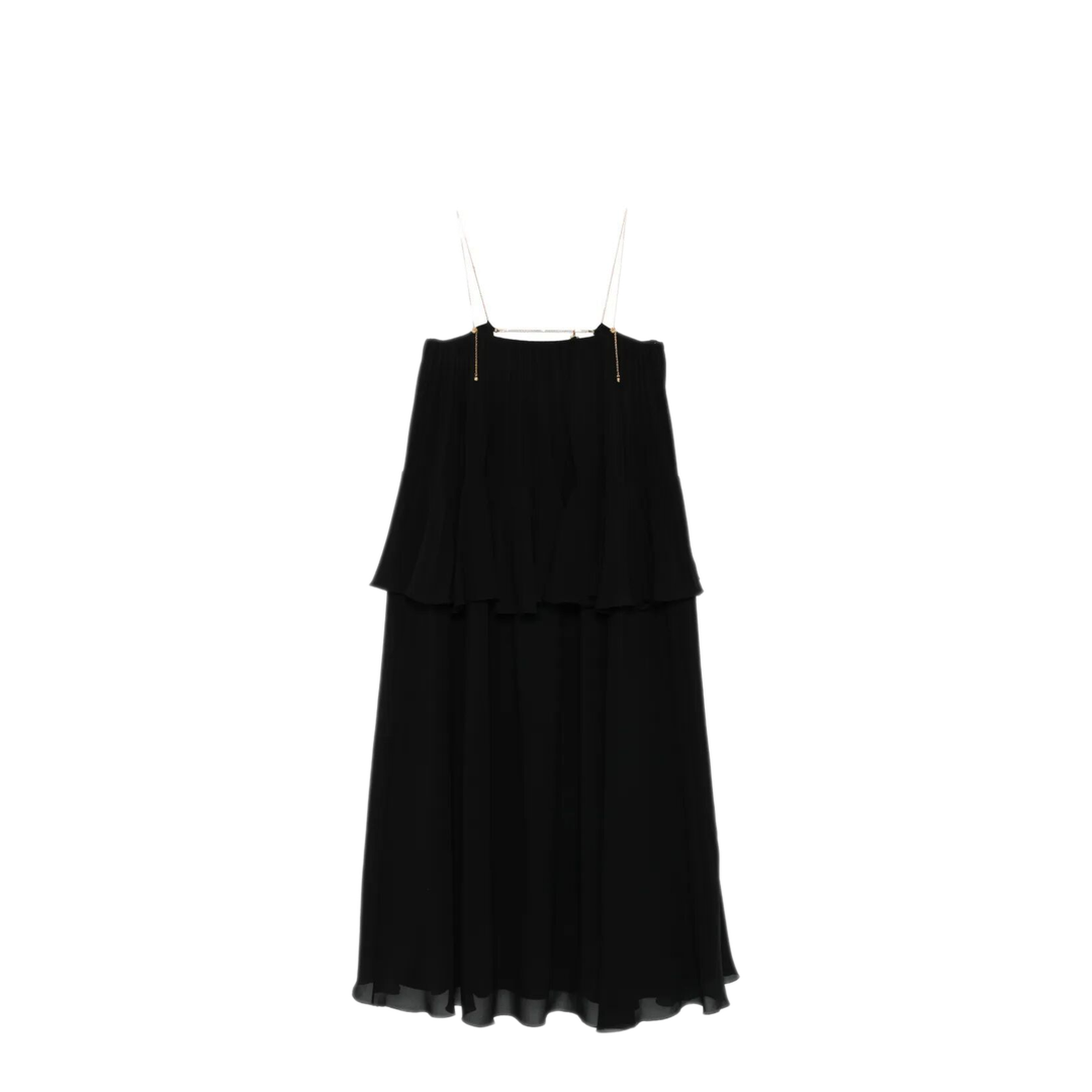 Sleeveless Long Dress In Silk Georgette - Image 1