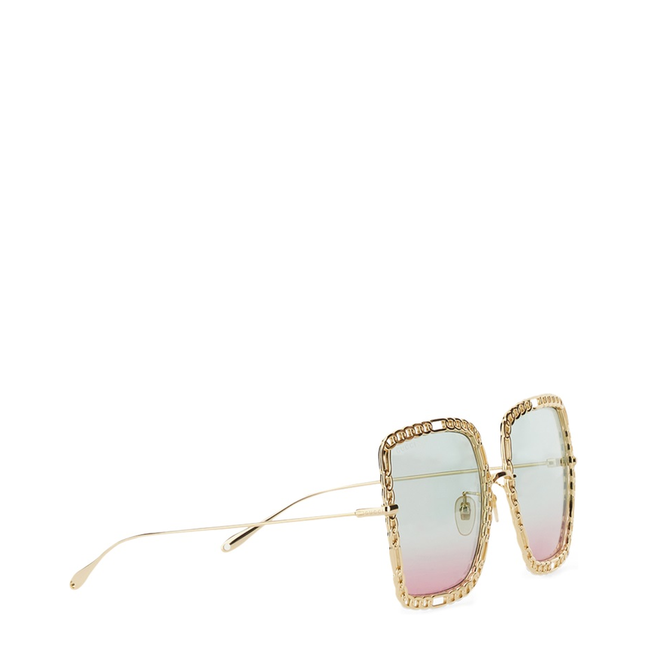 Rectangular Sunglasses with Chain - Image 4