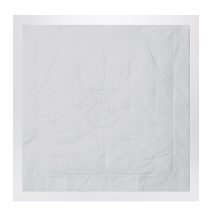 White Blanket With Teddy Bear Embroidery - Image 1