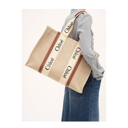 Large Woody Tote Bag in Linen - Image 2