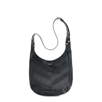 Chevron-Patterned Nappa Leather Shoulder Bag - Image 2