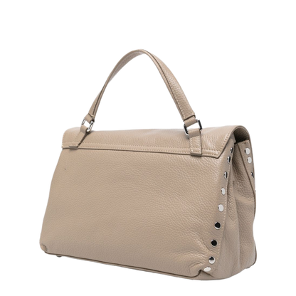 Postina Small Hammered Calfskin Top-Handle Bag - Grey Creta - Image 4
