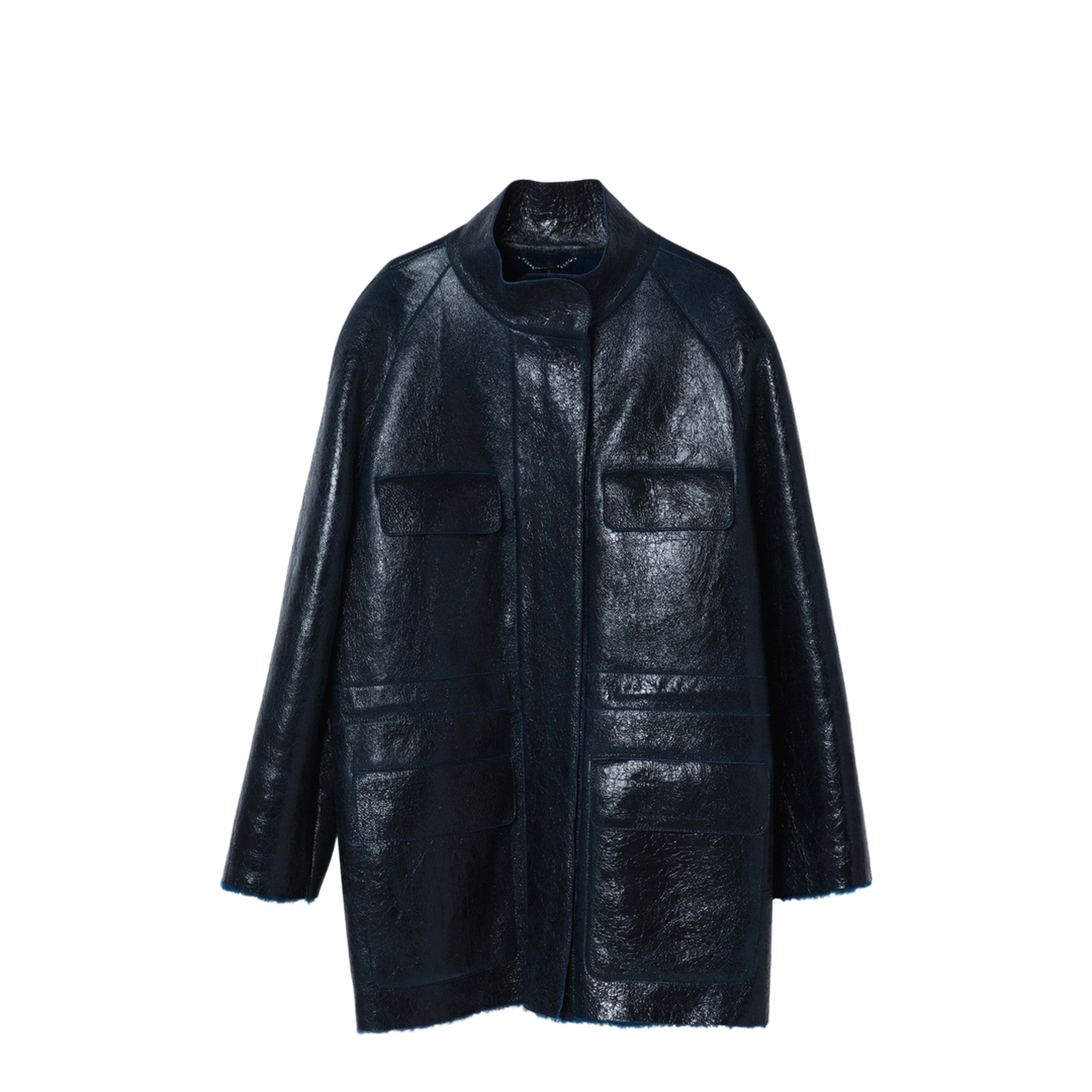 Dark Blue Sheepskin Jacket - Image 1