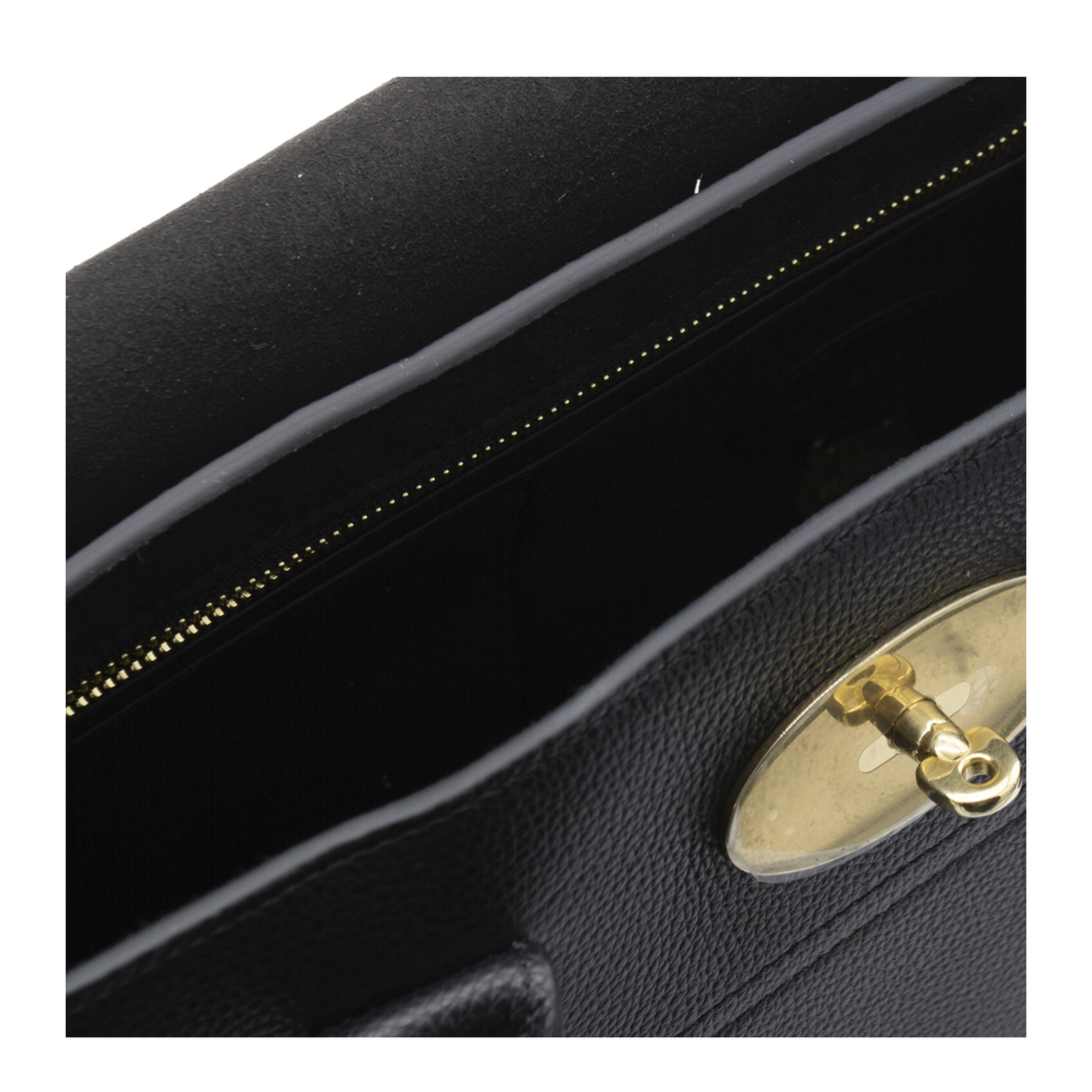 Bayswater Small Grain Leather Handbag - Black - Image 5
