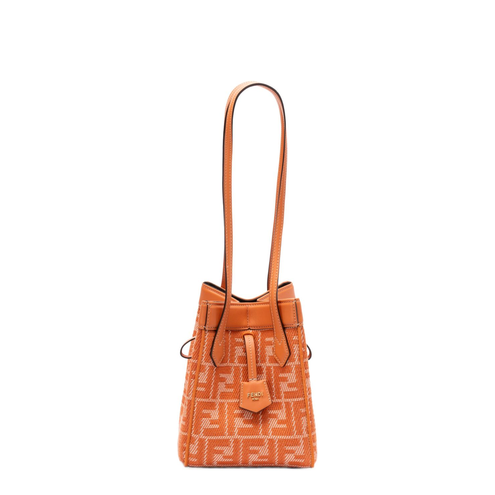Origami Mini Denim Bucket Bags - Orange - Image 1