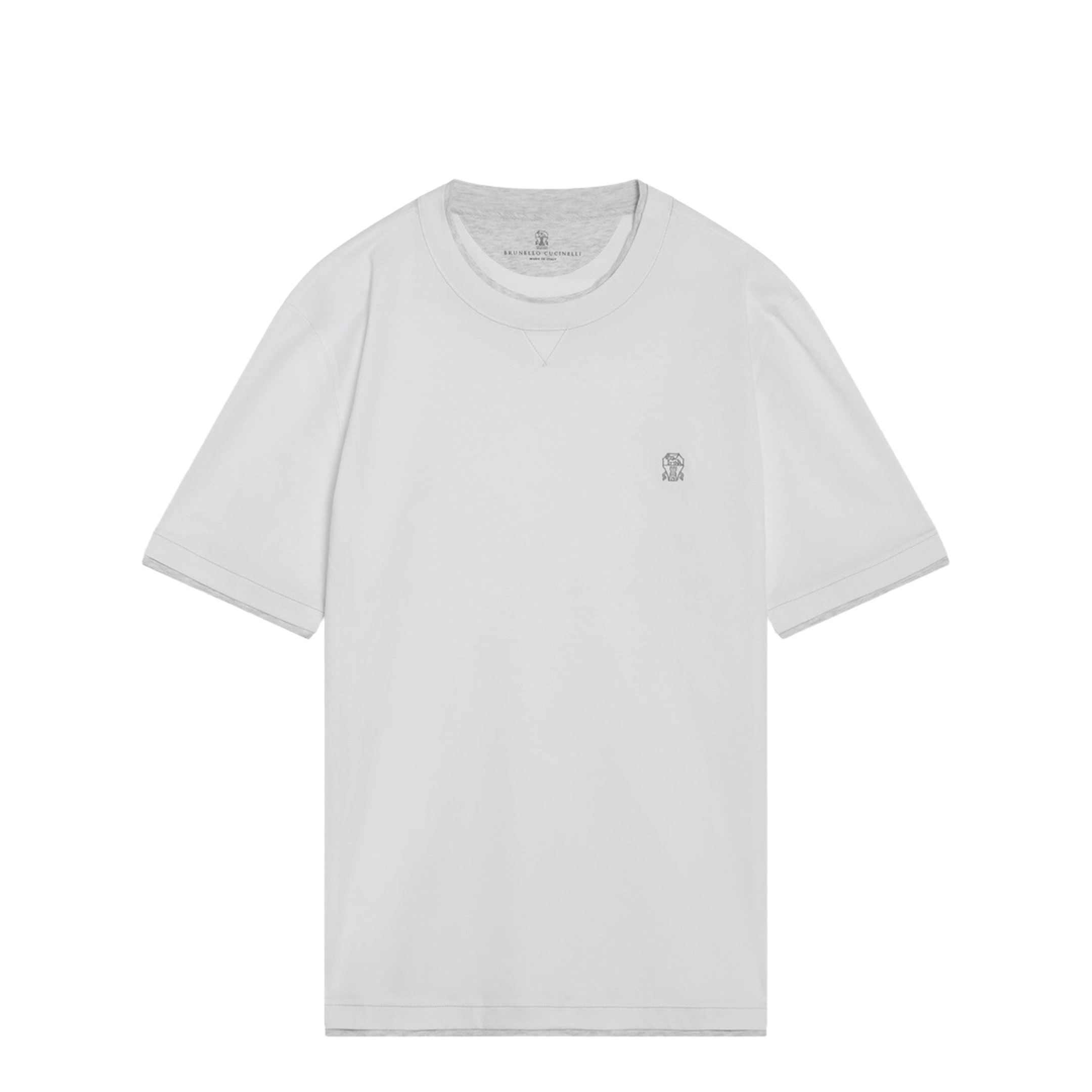 White T-shirt with Faux Layering Effect - Image 1