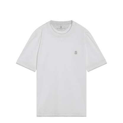 White T-shirt with Faux Layering Effect - Image 1
