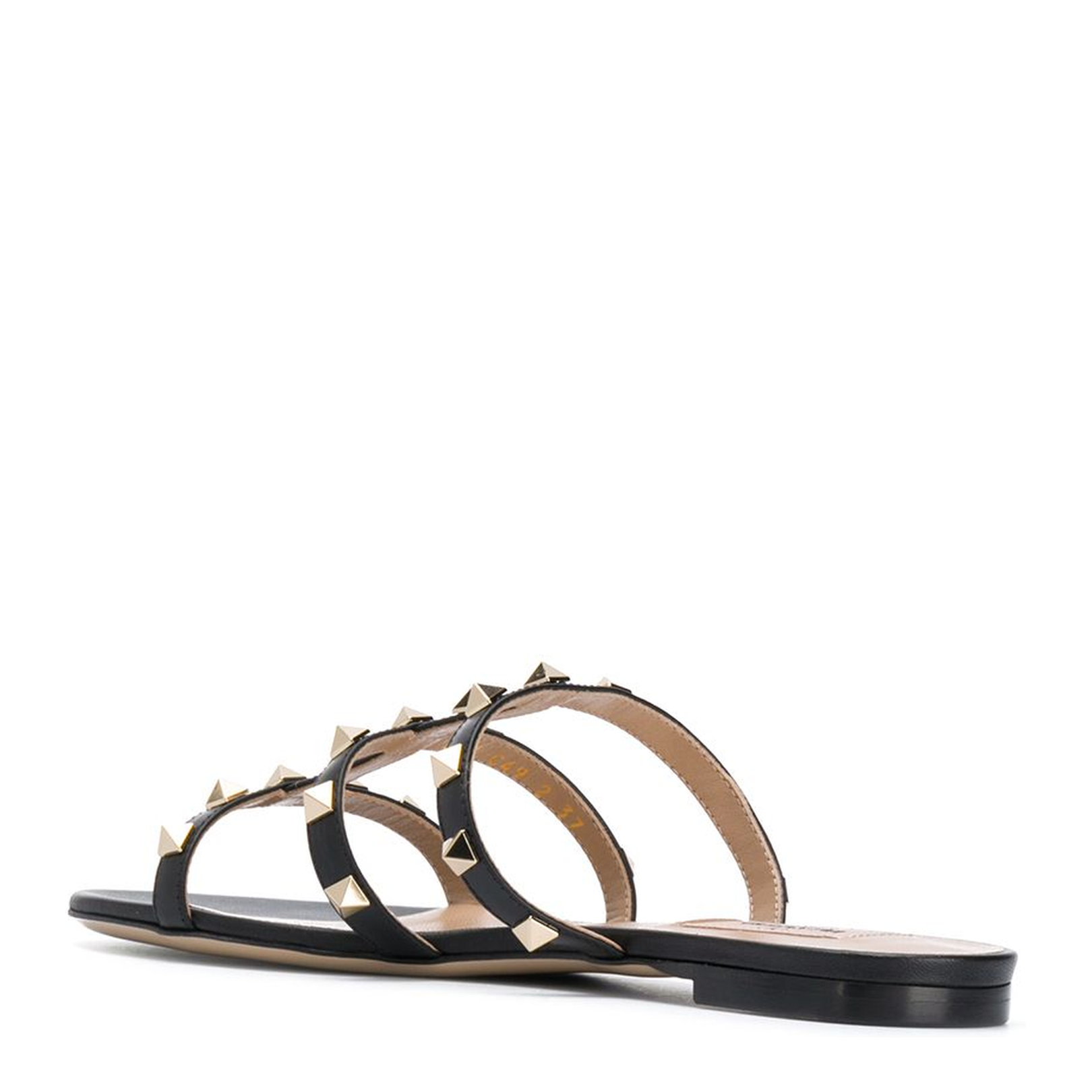 Rockstud Leather Flat Sandals - Image 3