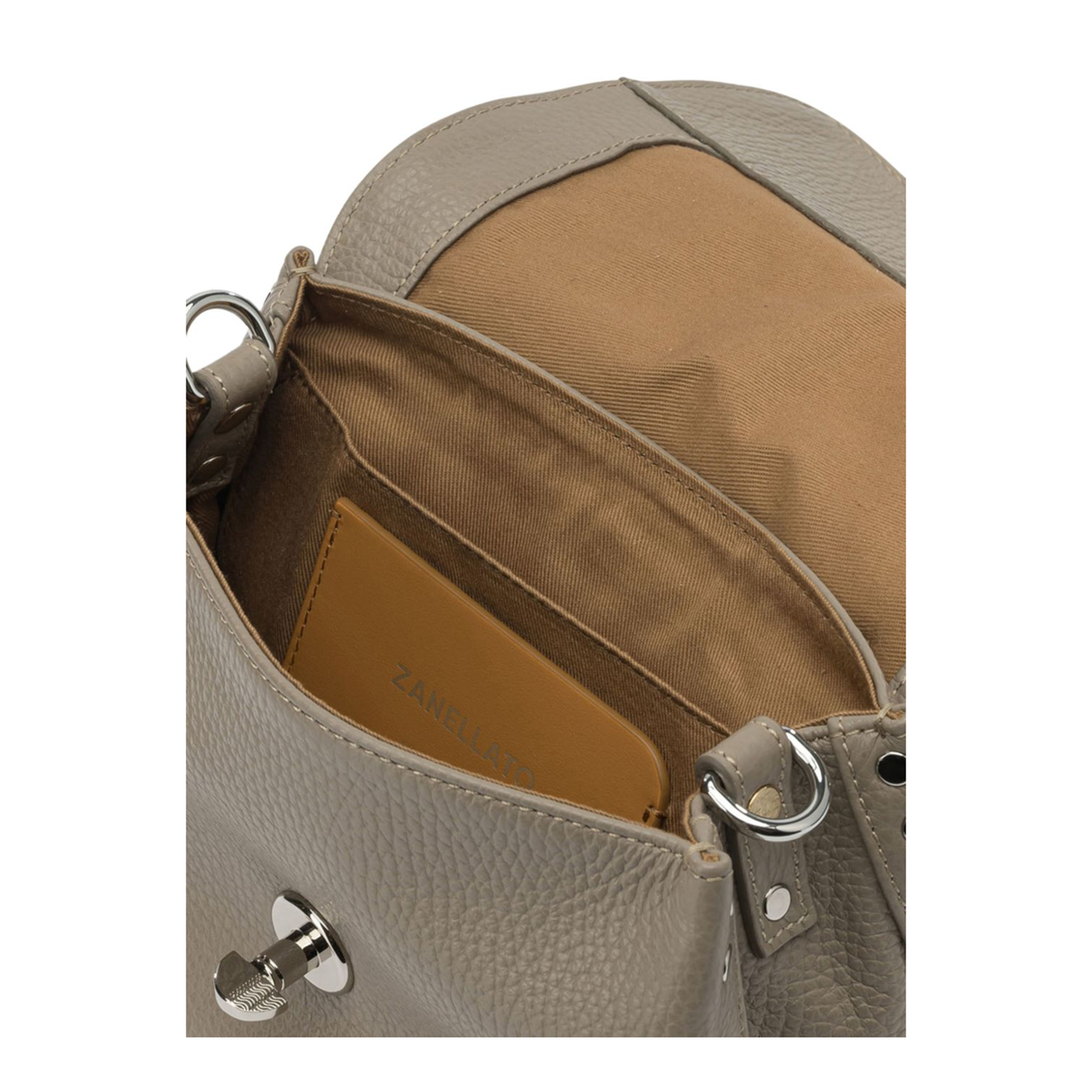 Postina Baby Calfskin Messenger Bag - Grey Creta - Image 2