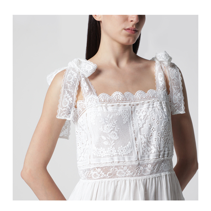 Ivory Aster Dress with Lace Trim - Image 2