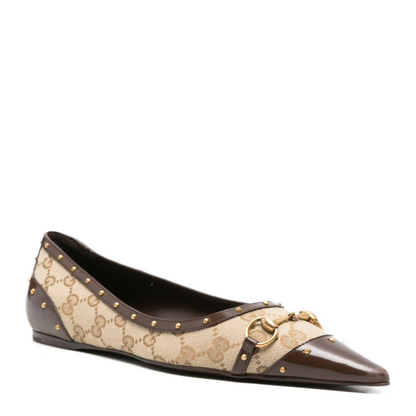 Savoy Ballerina in Sand and Brown GG Canvas - Image 2