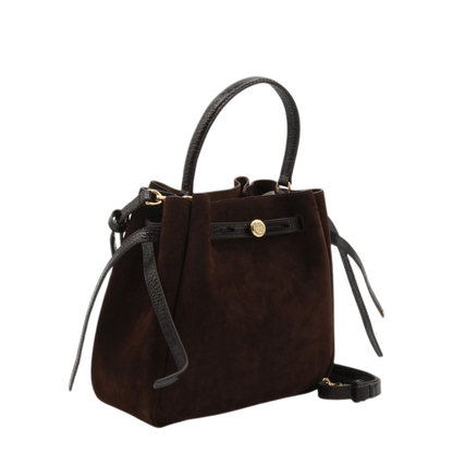 Romy Suede Bucket Bag - Dark Cocoa - Image 2