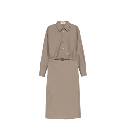 Poplin Belted Shirt Dress - Image 1