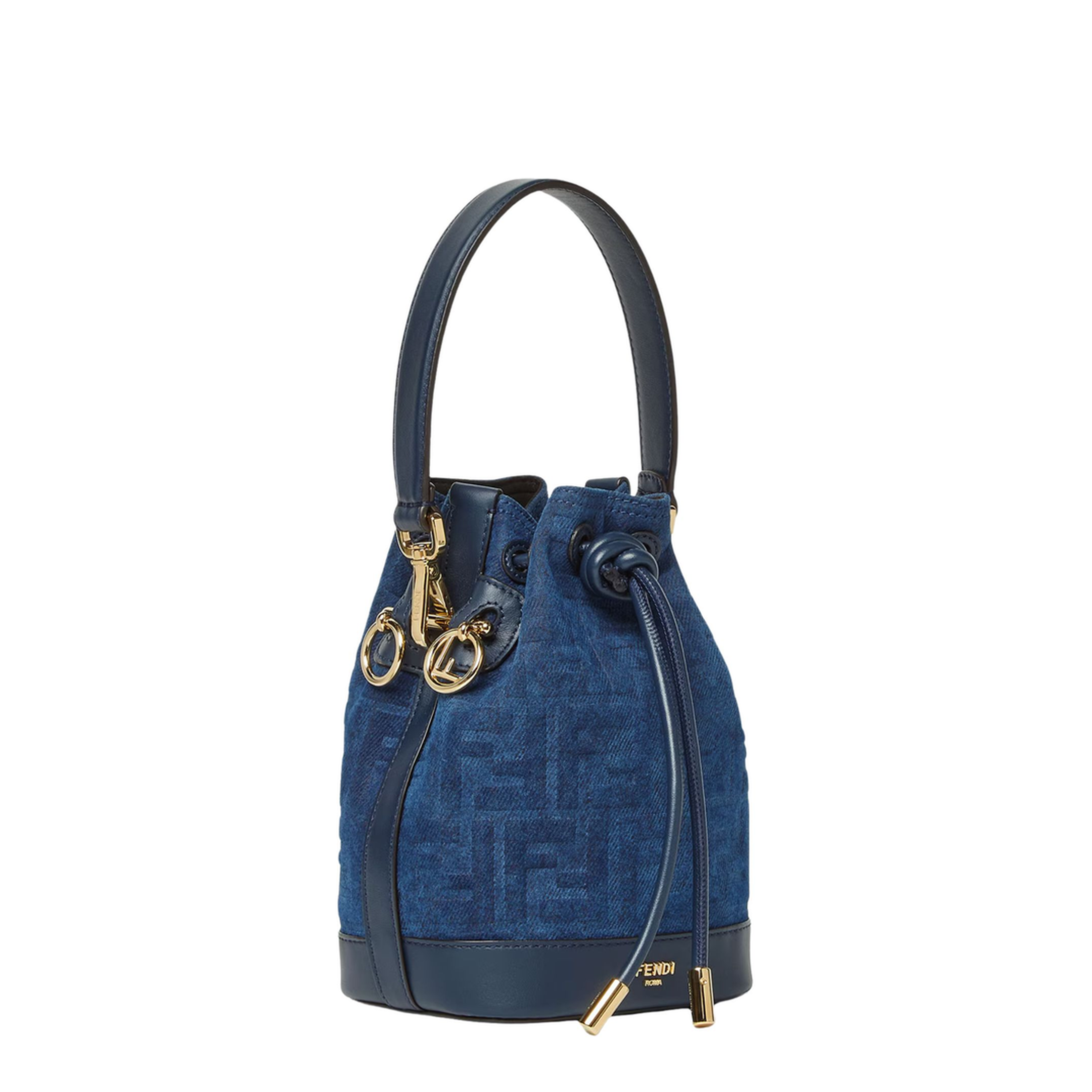 Mon Tresor FF Flocked Denim Crossbody Bag - Image 2