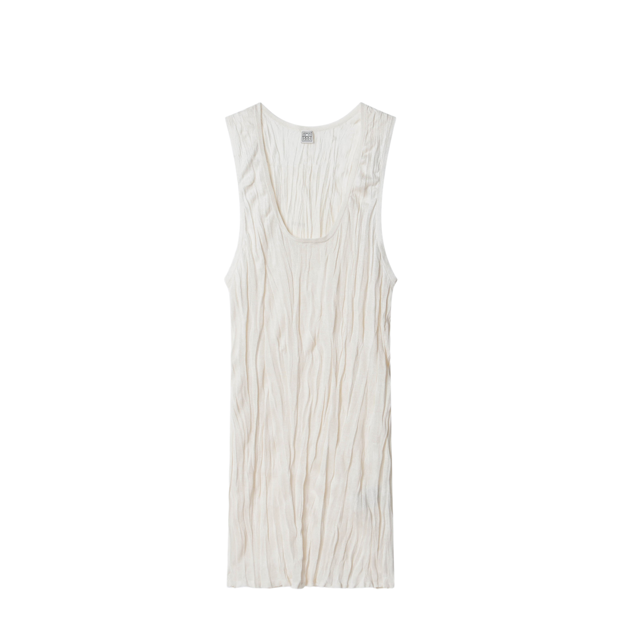 Long Light Apricot Crinkled Knit Top - Image 1