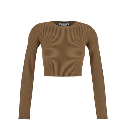 Rib Texture Crop Sweater - Image 2