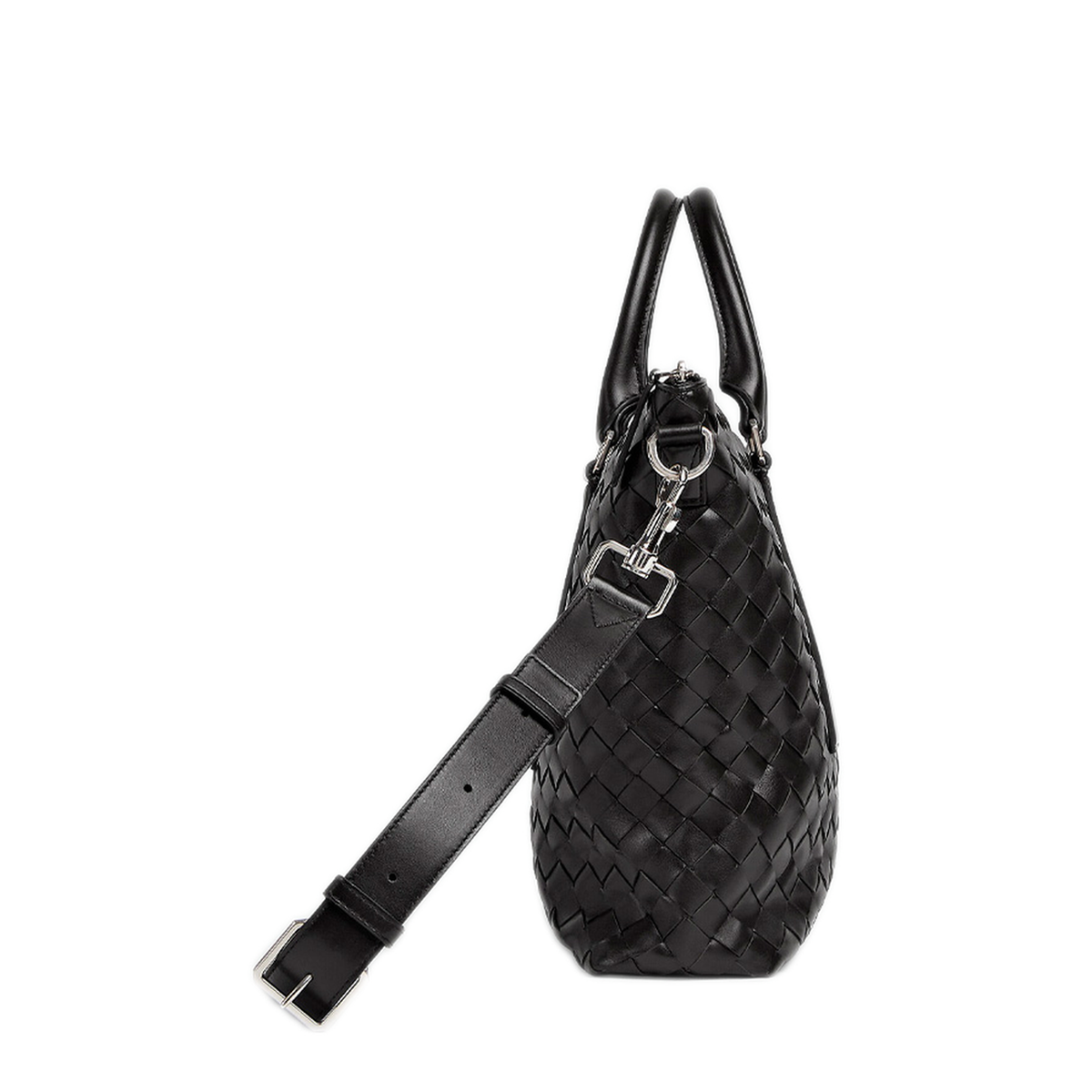 Intrecciato Soft Leather Briefcase - Black - Image 2