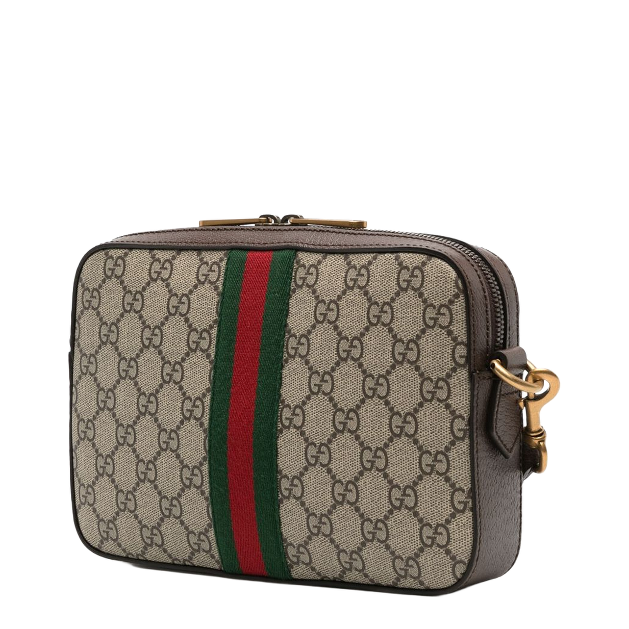 Ophidia Small Canvas Crossbody Bag - Beige - Image 3