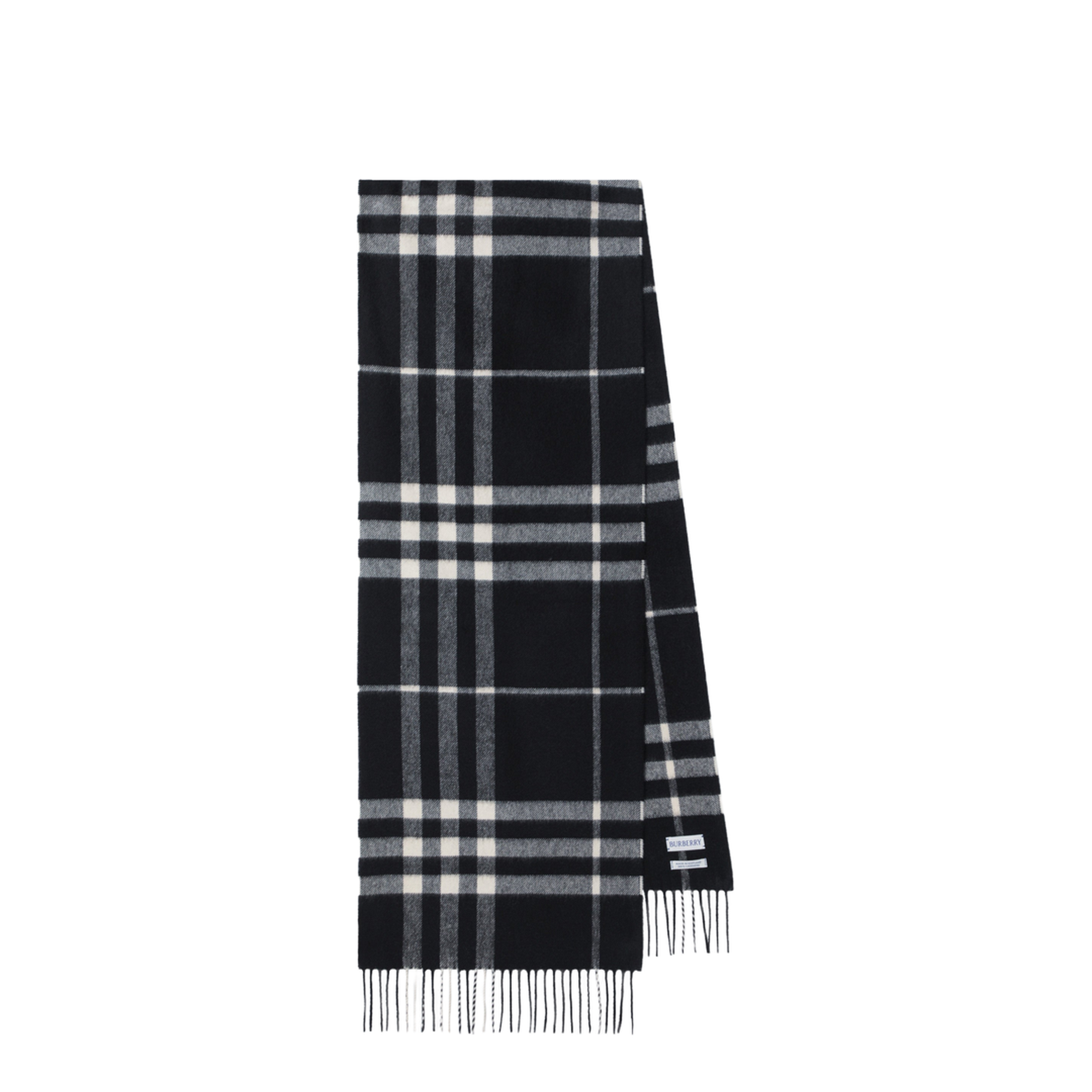 Black Check Cashmere Scarf - Image 1