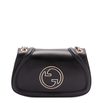 Blondie Medium Leather Shoulder Bag - Black - Image 1
