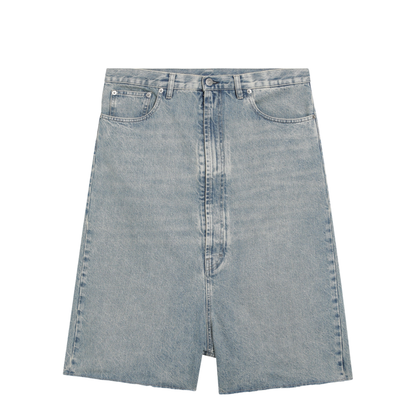 Low-crotch denim bermuda shorts in ice blue - Image 1