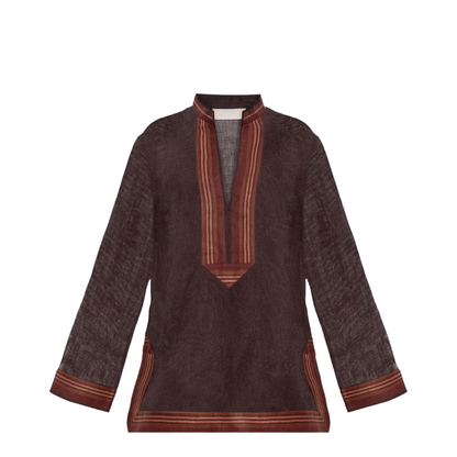 Brown Linen Blouse - Image 1