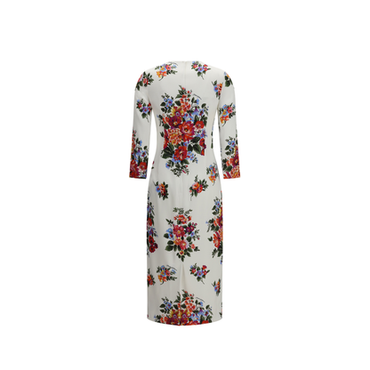 Floral Print Stretch Viscose Dress - Image 2