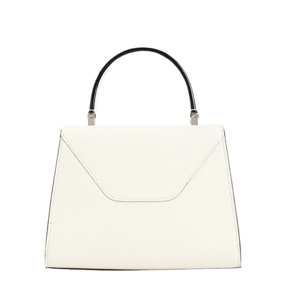 Iside Mini Calfskin Top Handle Bag - Pergamena White - Image 2