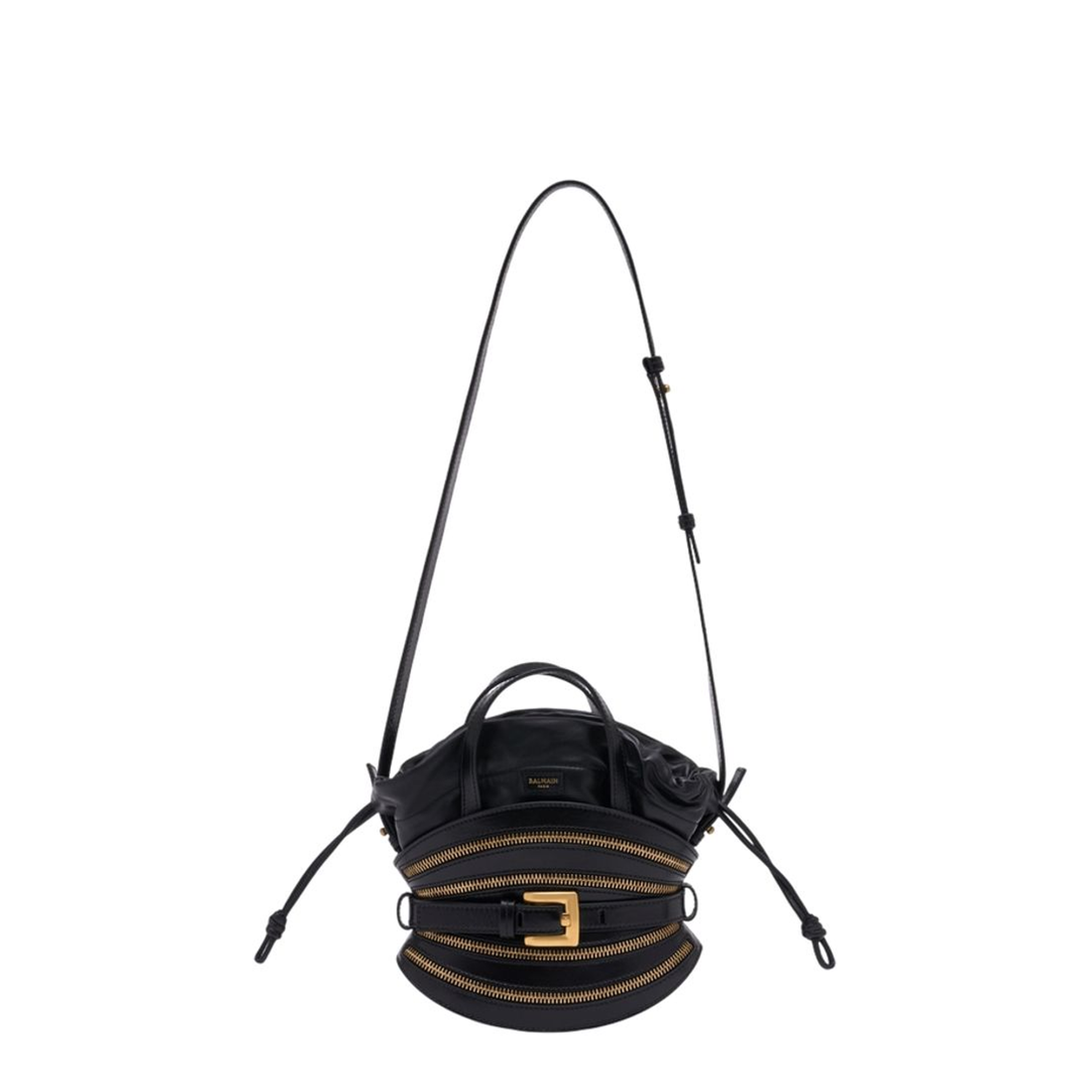 Mini Shuffle Zips Shoulder Bag Leather Black - Image 1