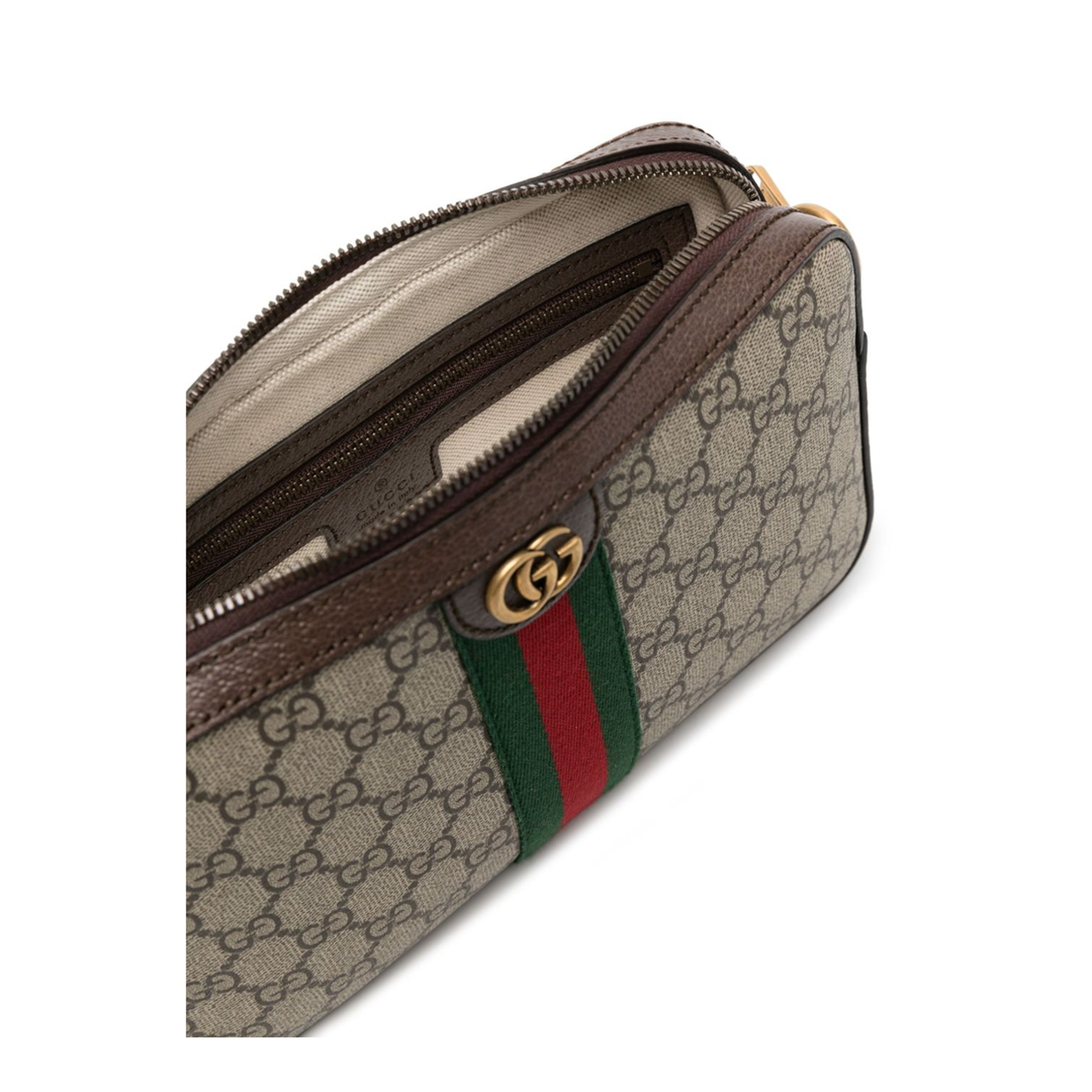 Ophidia Small Canvas Crossbody Bag - Beige - Image 4