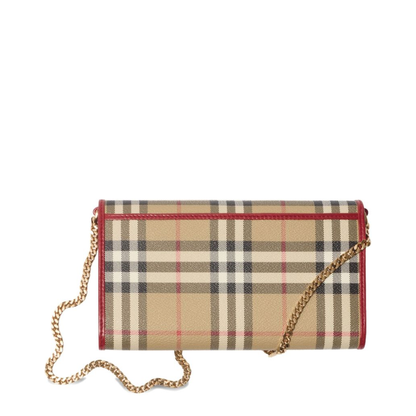 Check Pattern Chain Wallet - Beige - Image 4