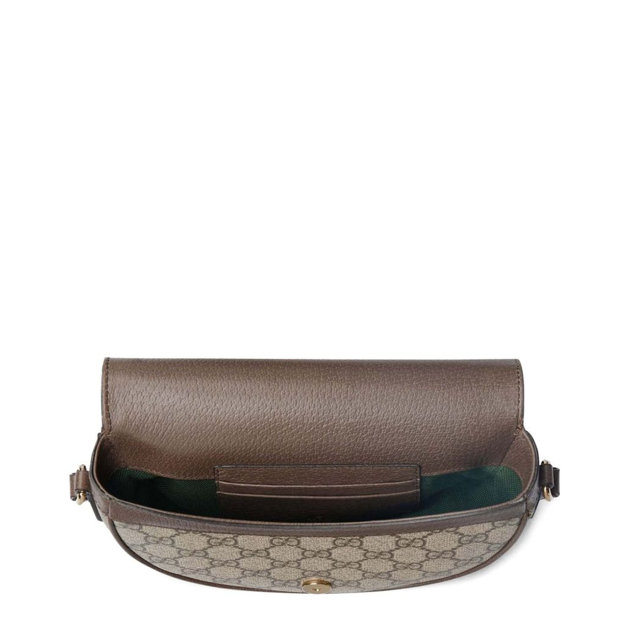 Ophidia Small GG Monogram Coated Fabric Shoulder Bag - Beige and Dark Brown - Image 2