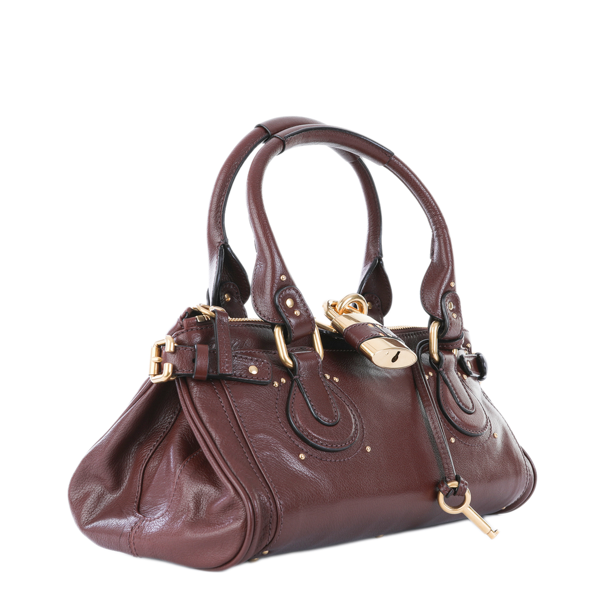Paddington Buffalo Leather Shoulder Bag - Garnet - Image 4