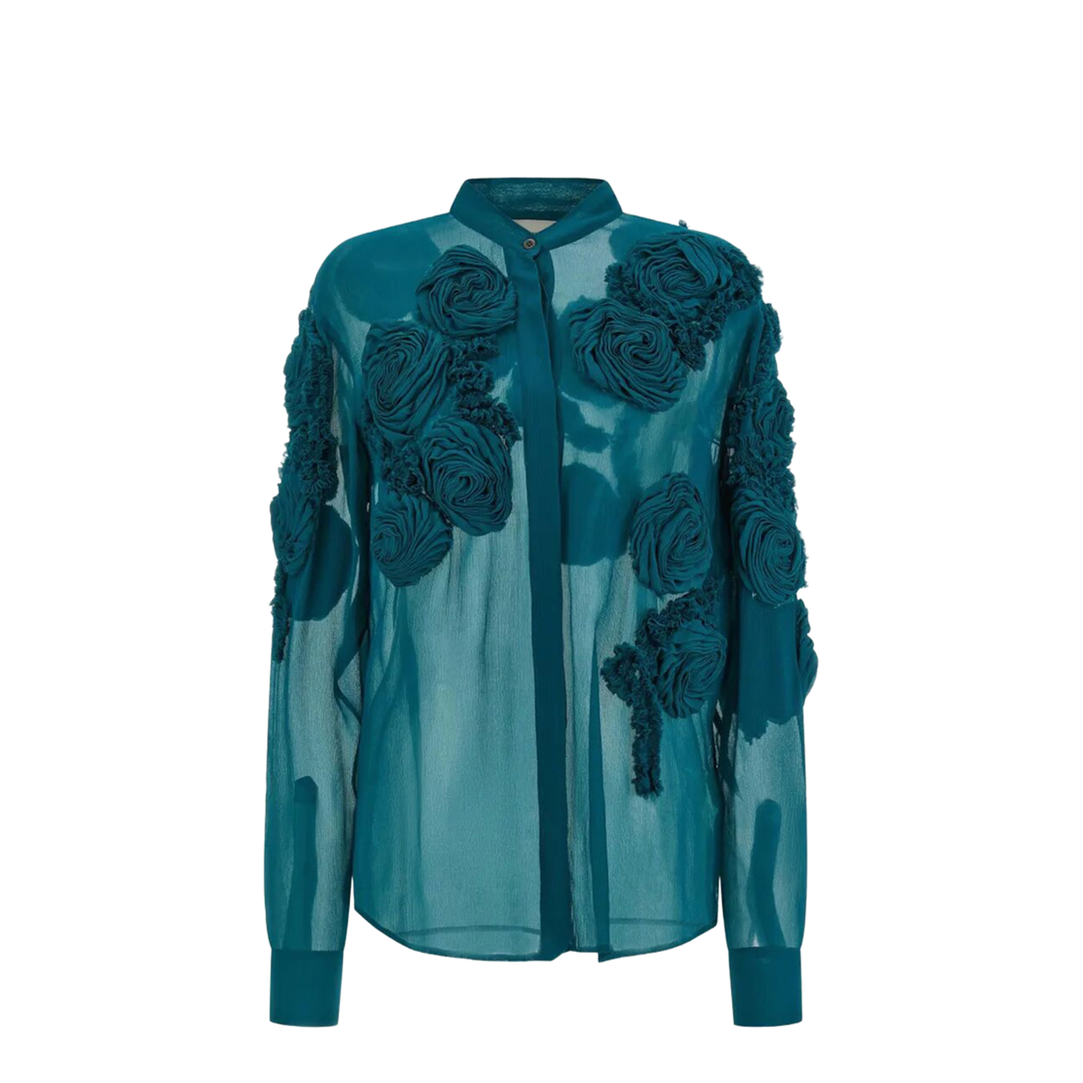 Embellished Shirt in Sheer Viscose - Image 1