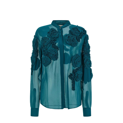Embellished Shirt in Sheer Viscose - Image 1