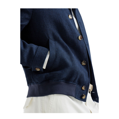 Button Shirt Jacket Navy Blue - Image 3