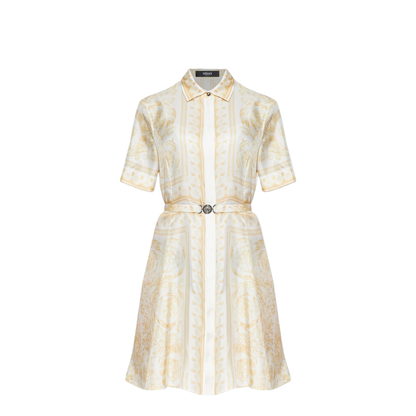 Belted Silk Dress Gold - Image 1