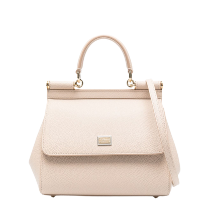 Sicily Medium Calfskin Top-Handle Bag - Powder - Image 1