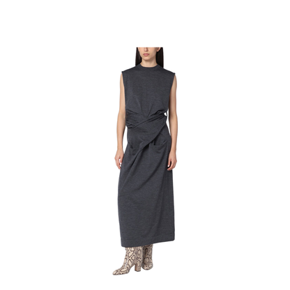 Gathered Neck Volume Dress - Image 1