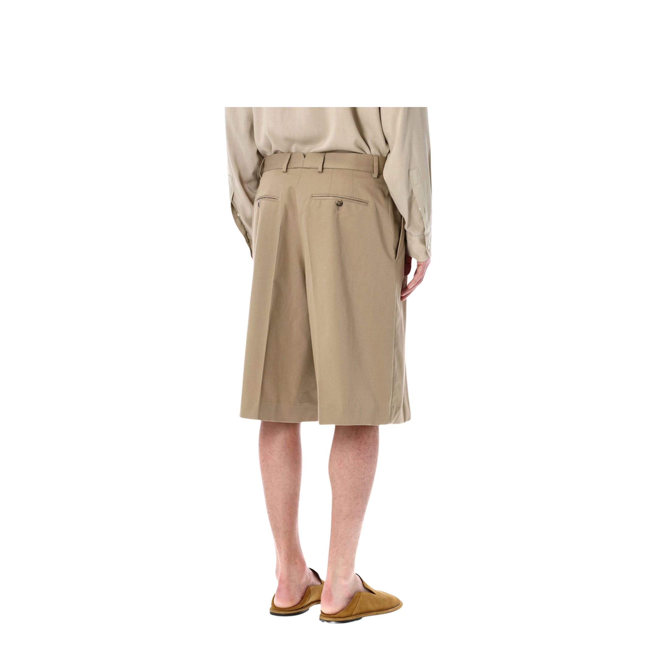 Beige Virgin Wool Shorts - Image 2