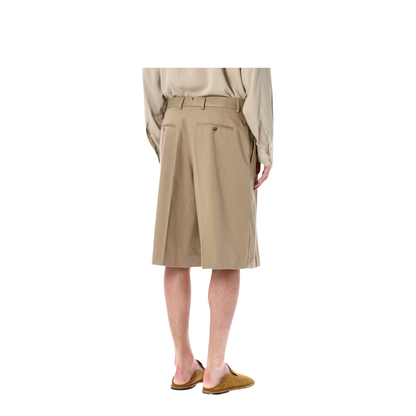 Beige Virgin Wool Shorts - Image 2